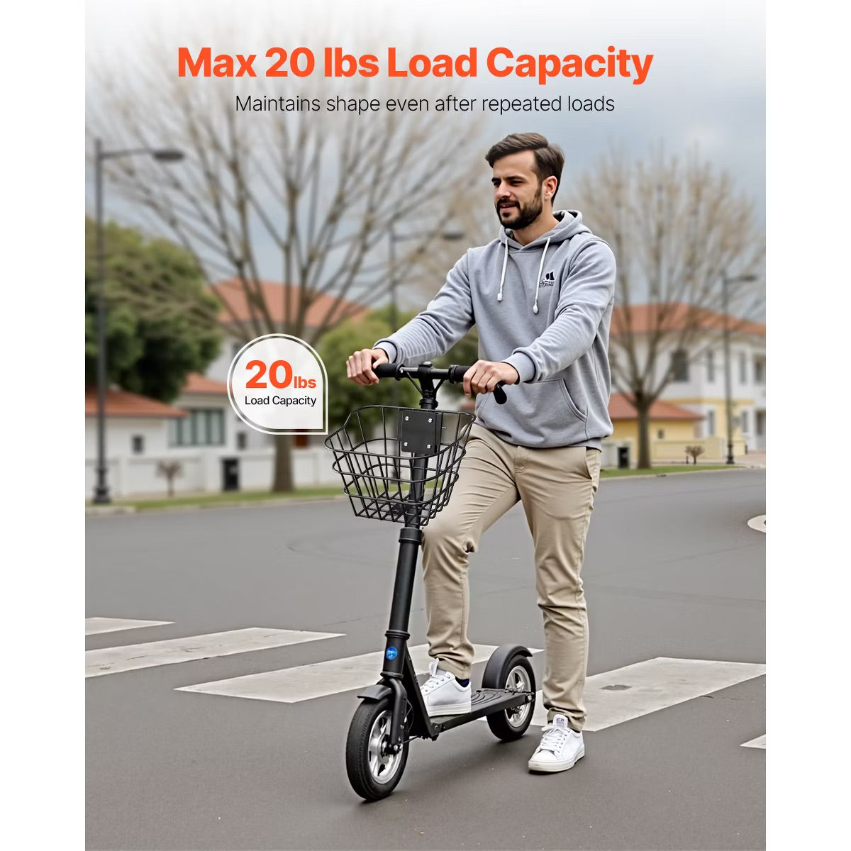 Front Bike Basket, Electric Scooter Basket with Fixed Bracket